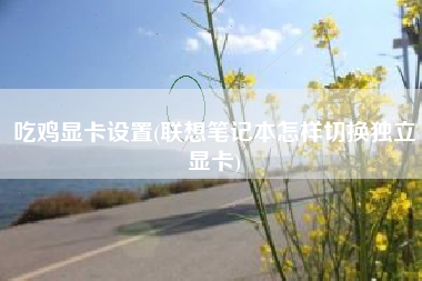 吃鸡显卡设置，遐想笔记本怎么切换独显？